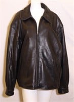 *Mens XL Leather Coat, Zippered with Pockets,