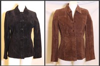 *2 Womens Suede Leather Button Up Size 8 Jackets: