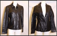 *2 Womens Black Leather Small Jaclyn Smith Jackets