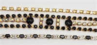 3-GOLD TONED RHINESTONE FASHION BRACELETS