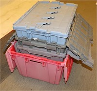 *4 Storage Totes w/ Attached Lids: