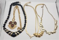 5-VINTAGE GOLD TONED NECKLACES: SARAH COV