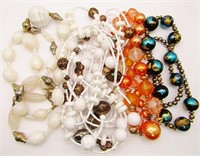 4-VINTAGE BEADED NECKLACES: PAULS