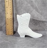 FENTON MILK GLASS BOOT