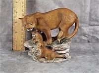 ENDANGERED SPECIES MOUNTAIN LIONS FIGURINE