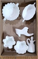 HOBNAIL MILK GLASS BOX LOT