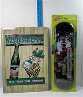 MOUNTAIN DEW SIGN & OUTDOOR THERMOMETER