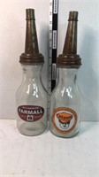 (2) VINTAGE OIL BOTTLES