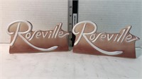 (2) ROSEVILLE POTTERY SIGNS