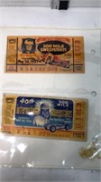 1956 & 1957 INDIANAPOLIS 500 RACE TICKET STUBS