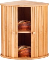 NEW Corner Bamboo Bread Box