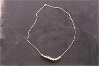 14K YG Necklace with Round Beads