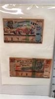 1947 & 1948 INDIANAPOLIS 500 RACE TICKETS