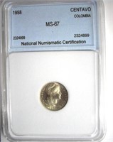 1958 Centavo NNC MS-67 Colombia