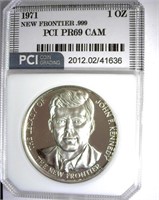 1971 1oz Silver PCI PR-69 CAM JFK Medal