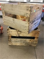 Vintage branded wood crates and more.