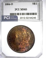 1884-O Morgan PCI MS-65 Iridescent Toning