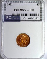 1891 Indian Cent PCI MS-67+ RD Roll fresh gem