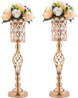 *24in Metal Diamond Wedding Centerpiece Vases 6pk