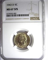 1943-D Nickel NGC MS-67 5FS LISTS FOR $150