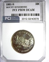 1991-S Mt Rushmore 50c PCI PR-70 DCAM