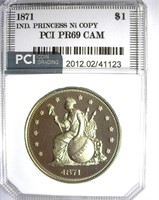 1871 1 PCI PR-69 CAM Indian Princess Nickel Copy