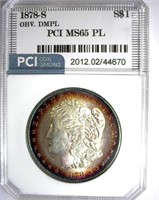 1878-S Morgan PCI MS-65 PL Obv DMPL Bold Rim Color