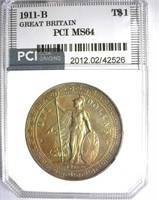 1911-B Trade $1 PCI MS-64 Great Britain