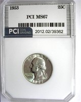 1953 Quarter PCI MS-67 LISTS FOR $275