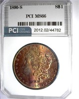 1890-S Morgan PCI MS-66 Beautiful Color