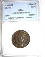 292-306 AD Constantius I NNC MS-64 AE Follis