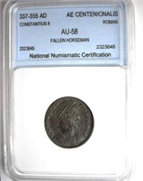 337-355 AD Constantius II NNC AU-58 AE Centen.