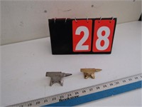 2 SMALL ANVILS - 1 IS ADVERTISING FOR COGSDALE