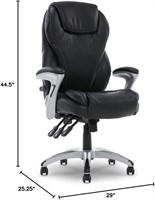 Serta Super Task Chair, Black, Ergonomic Leather