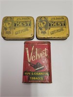 Vintage Cut Plug & Pipe Tobacco Tins