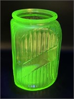Uranium Glass Canister Jar-No Lid