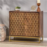 CKH Sevier Wooden Cabinet, Walnut/Gold