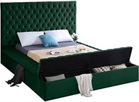 Meridian Queen Bliss Green Bed Frame, (Incomplete)