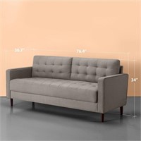 Zinus Benton Stone Grey Weave Couch