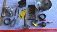 Strainers, Jell-O molds, and vintage kitchen items