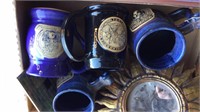 Renaissance mugs, wine stopper and mirror