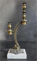 Fancy Brass Candle Stick with White Marble Base