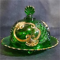 Emerald Green Dome Butter Dish