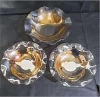 Shamrock Marigold Iridescent Bowls (3 Pieces)