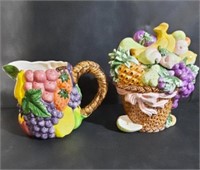 Ceramic Fruit Pitcher & Cookie Jar
