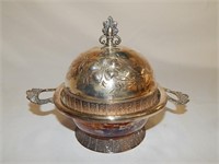 Antique Victorian Silver Plate Butter Dome