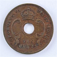 East Africa 1943 10 Cents George VI