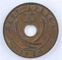 East Africa 1950 10 Cents George VI