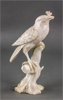 Chinese Milky White Hetian Jade Carved Bird Figure