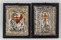 2 Assorted Greek Pure Silver Icon Athos Workshops
